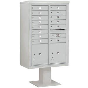 SALSBURY INDUSTRIES 3413D-14GRY Pedestal Mailbox 16 Doors Gray 63-1/4 Inch | AG3MTK 33MD25