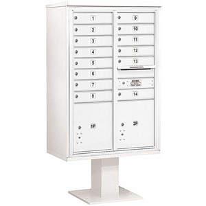 SALSBURY INDUSTRIES 3413D-14WHT Pedestal Mailbox 16 Doors White 63-1/4 Inch | AG3MTM 33MD27