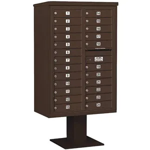 SALSBURY INDUSTRIES 3413D-24BRZ Pedestal Mailbox 24 Door Bronze 63-1/4 Inch | AG3MVG 33MD76