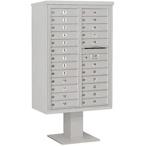 SALSBURY INDUSTRIES 3413D-24GRY Pedestal Mailbox 24 Doors Gray 63-1/4 Inch | AG3MVJ 33MD78