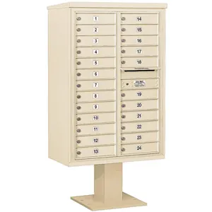 SALSBURY INDUSTRIES 3413D-24SAN Pedestal Mailbox 24 Doors Sand 63-1/4 Inch | AG3MVK 33MD79