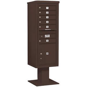SALSBURY INDUSTRIES 3413S-06BRZ Pedestal Mailbox 7 Doors Bronze 63-1/4 Inch | AG3LHU 33LU90