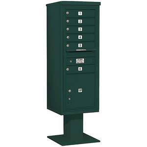SALSBURY INDUSTRIES 3413S-06GRN Pedestal Mailbox 7 Doors Green 63-1/4 Inch | AG3LHV 33LU91