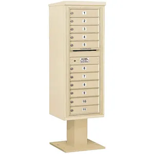 SALSBURY INDUSTRIES 3413S-11SAN Pedestal Mailbox 11 Doors Sand 63-1/4 In | AG3LRT 33LW81