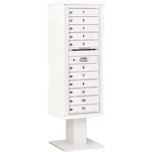 SALSBURY INDUSTRIES 3413S-11WHT Pedestal Mailbox 11 Doors White 63-1/4 Inch | AG3LRU 33LW82