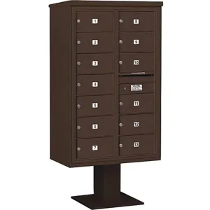 SALSBURY INDUSTRIES 3414D-13BRZ Pedestal Mailbox 13 Door Bronze 66-3/4 Inch | AG3MRJ 33MD01