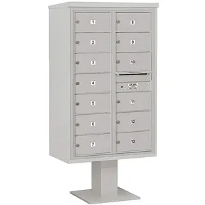 SALSBURY INDUSTRIES 3414D-13GRY Pedestal Mailbox 13 Doors Gray 66-3/4 Inch | AG3MRL 33MD03