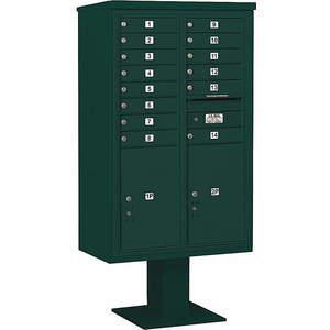 SALSBURY INDUSTRIES 3414D-14GRN Pedestal Mailbox 16 Doors Green 66-3/4 Inch | AG3MGZ 33MD59