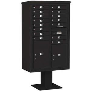 SALSBURY INDUSTRIES 3414D-15BLK Pedestal Mailbox 17 Doors Black 66-3/4 Inch | AG3MHD 33MD63