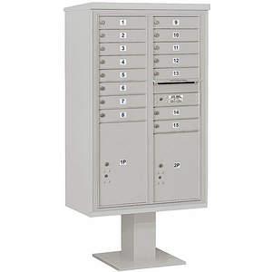 SALSBURY INDUSTRIES 3414D-15GRY Pedestal Mailbox 17 Doors Gray 66-3/4 Inch | AG3MUW 33MD66