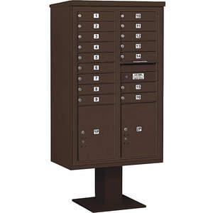 SALSBURY INDUSTRIES 3414D-16BRZ Pedestal Mailbox 18 Door Bronze 66-3/4 Inch | AG3MVA 33MD70