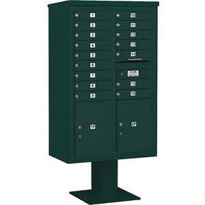 SALSBURY INDUSTRIES 3414D-16GRN Pedestal Mailbox 18 Doors Green 66-3/4 Inch | AG3MVB 33MD71