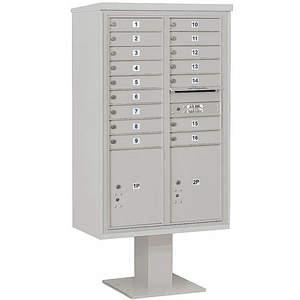 SALSBURY INDUSTRIES 3414D-16GRY Pedestal Mailbox 18 Doors Gray 66-3/4 Inch | AG3MVC 33MD72