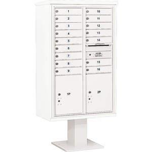 SALSBURY INDUSTRIES 3414D-16WHT Pedestal Mailbox 18 Doors White 66-3/4 Inch | AG3MVE 33MD74