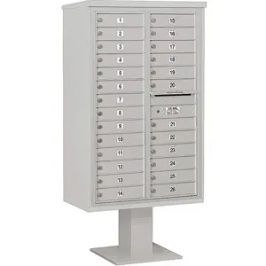 SALSBURY INDUSTRIES 3414D-26GRY Pedestal Mailbox 26 Doors Gray 66-3/4 Inch | AG3MWQ 33ME09