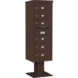 SALSBURY INDUSTRIES 3414S-06BRZ Pedestal Mailbox 6 Doors Bronze 66-3/4 Inch | AG3LGV 33LU64