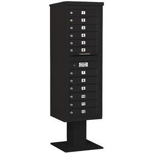 SALSBURY INDUSTRIES 3414S-12BLK Pedestal Mailbox 12 Doors Black 66-3/4 Inch | AG3LXC 33LX80