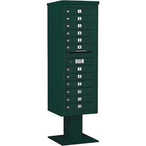 SALSBURY INDUSTRIES 3414S-12GRN Pedestal Mailbox 12 Doors Green 66-3/4 Inch | AG3LXE 33LX82