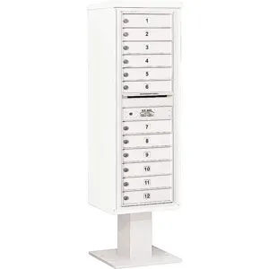 SALSBURY INDUSTRIES 3414S-12WHT Pedestal Mailbox 12 Doors White 66-3/4 Inch | AG3LXH 33LX85