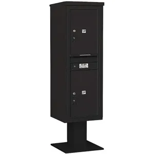 SALSBURY INDUSTRIES 3414S-2PBLK Pedestal Mailbox 2 Doors Black 66-3/4 Inch | AG3LAZ 33LT24