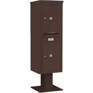 SALSBURY INDUSTRIES 3414S-2PBRZ Pedestal Mailbox 2 Doors Bronze 66-3/4 Inch | AG3LBA 33LT25