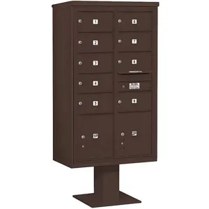 SALSBURY INDUSTRIES 3415D-09BRZ Pedestal Mailbox 11 Door Bronze 70-1/4 Inch | AG3MTP 33MD29