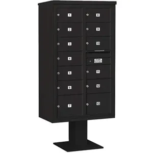 SALSBURY INDUSTRIES 3415D-13BLK Pedestal Mailbox 2c Black 70-1/4 Inch | AG3MUB 33MD40