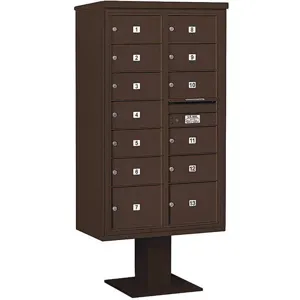 SALSBURY INDUSTRIES 3415D-13BRZ Pedestal Mailbox 2c Bronze 70-1/4 Inch | AG3MUC 33MD41