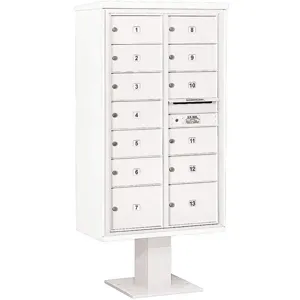 SALSBURY INDUSTRIES 3415D-13WHT Pedestal Mailbox 2c White 70-1/4 Inch | AG3MUG 33MD45