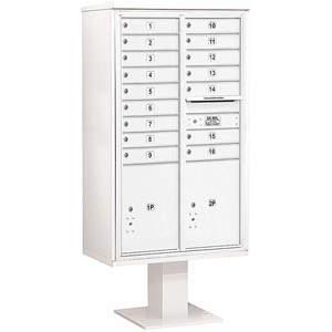 SALSBURY INDUSTRIES 3415D-16WHT Pedestal Mailbox 18 Doors White 70-1/4 Inch | AG3MVT 33MD86