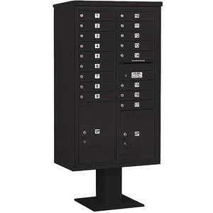 SALSBURY INDUSTRIES 3415D-17BLK Pedestal Mailbox 19 Doors Black 70-1/4 Inch | AG3MVU 33MD87