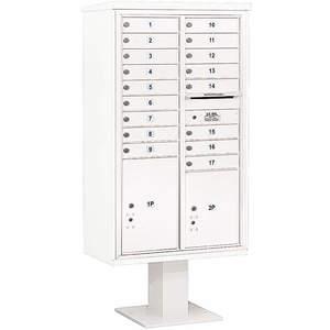 SALSBURY INDUSTRIES 3415D-17WHT Pedestal Mailbox 19 Doors White 70-1/4 Inch | AG3MVZ 33MD92