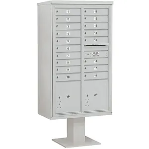 SALSBURY INDUSTRIES 3415D-18GRY Pedestal Mailbox 20 Doors Gray 70-1/4 Inch | AG3MWD 33MD96