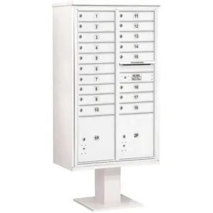 SALSBURY INDUSTRIES 3415D-18WHT Pedestal Mailbox 20 Doors White 70-1/4 Inch | AH3TEV 33MD98