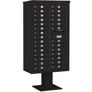 SALSBURY INDUSTRIES 3415D-28BLK Pedestal Mailbox 28 Doors Black 70-1/4 Inch | AG3MXA 33ME18