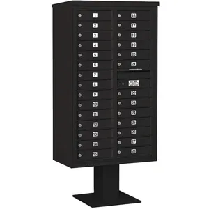 SALSBURY INDUSTRIES 3415D-28BLK Pedestal Mailbox 28 Doors Black 70-1/4 Inch | AG3MXA 33ME18