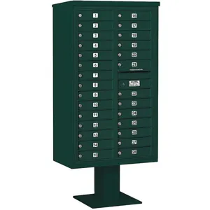 SALSBURY INDUSTRIES 3415D-28GRN Pedestal Mailbox 28 Doors Green 70-1/4 Inch | AG3MXC 33ME20