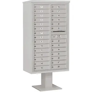 SALSBURY INDUSTRIES 3415D-28GRY Pedestal Mailbox 28 Doors Gray 70-1/4 Inch | AG3MXD 33ME21