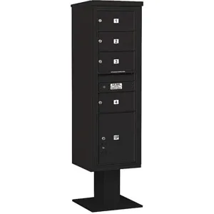 SALSBURY INDUSTRIES 3415S-04BLK Pedestal Mailbox 5 Doors Black 70-1/4 Inch | AG3LMP 33LV84