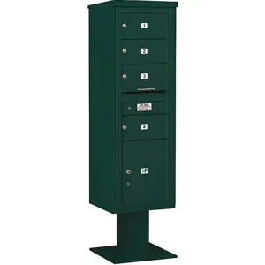 SALSBURY INDUSTRIES 3415S-04GRN Pedestal Mailbox 5 Doors Green 70-1/4 Inch | AG3LMR 33LV86