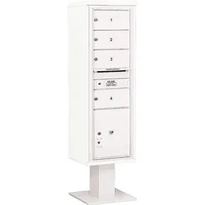 SALSBURY INDUSTRIES 3415S-04WHT Pedestal Mailbox 5 Doors White 70-1/4 Inch | AG3LMV 33LV89