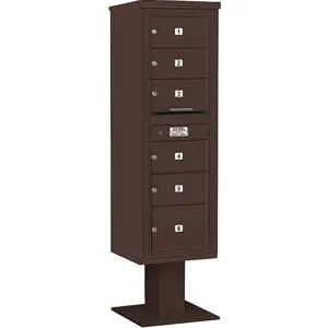 SALSBURY INDUSTRIES 3415S-06BRZ Pedestal Mailbox 6 Doors Bronze 70-1/4 Inch | AG3LND 33LV97