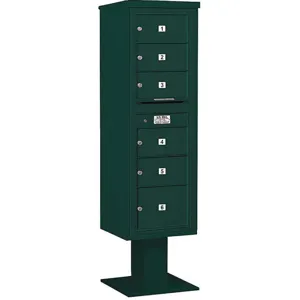 SALSBURY INDUSTRIES 3415S-06GRN Pedestal Mailbox 6 Doors Green 70-1/4 Inch | AH3TEG 33LV98