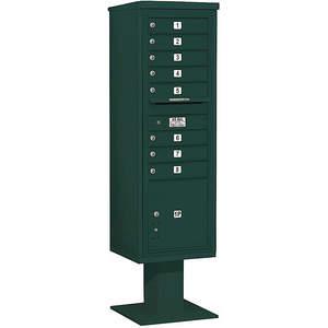 SALSBURY INDUSTRIES 3415S-08GRN Pedestal Mailbox 9 Doors Green 70-1/4 Inch | AG3LWH 33LX62