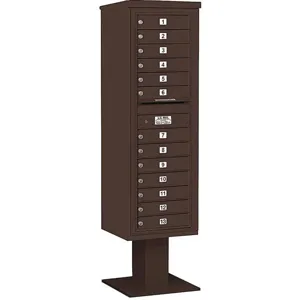 SALSBURY INDUSTRIES 3415S-13BRZ Pedestal Mailbox 13 Door Bronze 70-1/4 Inch | AG3MAU 33LY70