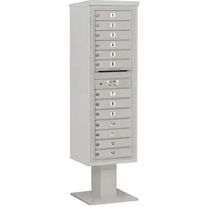 SALSBURY INDUSTRIES 3415S-13GRY Pedestal Mailbox 13 Doors Gray 70-1/4 Inch | AG3MAW 33LY72