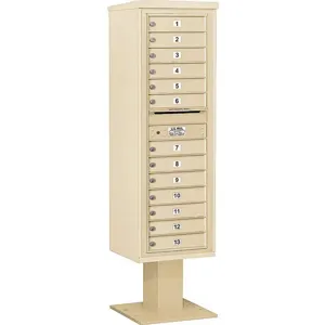 SALSBURY INDUSTRIES 3415S-13SAN Pedestal Mailbox 13 Doors Sand 70-1/4 Inch | AG3MAX 33LY73