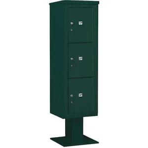 SALSBURY INDUSTRIES 3415S-3PGRN Pedestal Mailbox 3 Doors Green 70-1/4 Inch | AH3TEE 33LT88