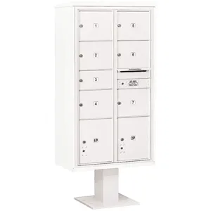 SALSBURY INDUSTRIES 3416D-07WHT Pedestal Mailbox 9 Doors White 72 Inch | AG3MRG 33MC98