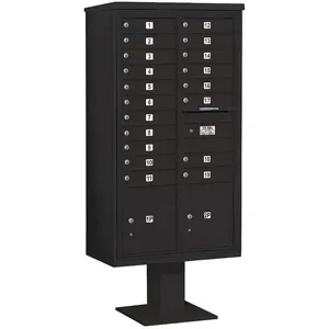 SALSBURY INDUSTRIES 3416D-19BLK Pedestal Mailbox 21 Doors Black 72 Inch | AG3MWF 33MD99